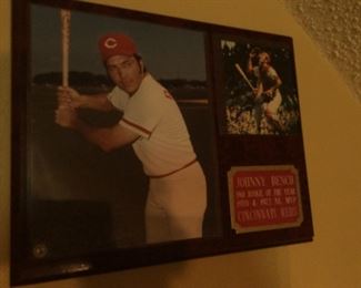 Johnny Bench plaque, unsigned