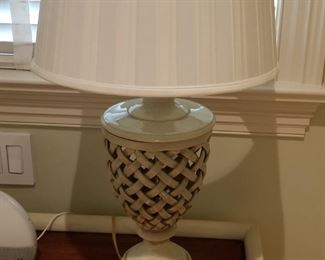 Pretty ceramic latticework lamp - two available