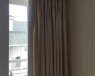 Gorgeous window treatments - very long set of two-story drapes. Bring your measurements.