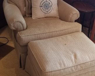 Cozy chair and ottoman by Hickory Chair