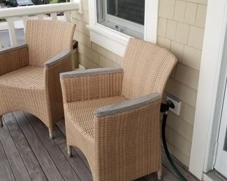 Royal Teak Helena Honey wicker dining chair with seat cushion - 4 available