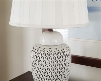 Lovely pierced porcelain lamp 