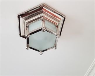 Nautical inspired polished chrome ceiling light fixture - multiples available