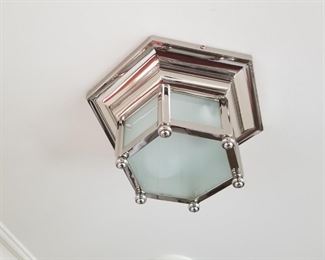 Nautical inspired polished chrome ceiling light fixture - multiples available