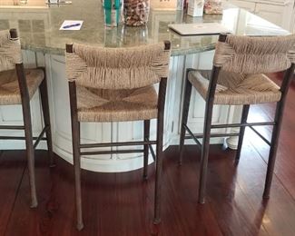 Set of three bar stools - detail