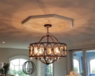 Kalco Belmont 6 Light 28-1/2" Wide Candelabra (E12) Wrought Iron Pendant