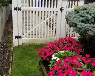 Pretty plantings; gate