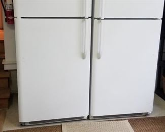 Two Frigidaire  garage fridges, one mfg. 5/2013 and the other mfg, 5/2017