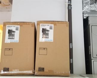 Olde Bronze exterior light fixtures by Kichler - new in boxes