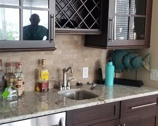 Wet bar (sorry, wine fridge not for sale)