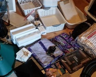 Lots of goodies in the attic, which will be put on tables for the sale - storage & organization items