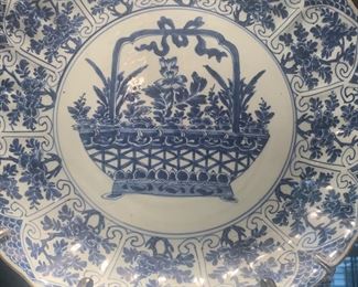 K'ang Hsi (1662-1722) blue and white charger with basket, 13"d, Henry Moog Atlanta, $2,000