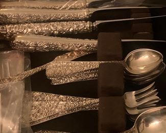 Kirk Stieff Repousse flatware, 107 pieces, $4,500