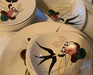 1950s Set of Red Wing Capistrano dinnerware (receipt from Brombergs 1959)