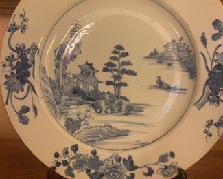 Late 18th/Early 19th C Blue White charger, 13"D, Henry Moog Atlanta, $650