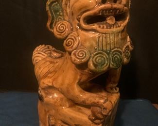 Foo dog roof tile, 8"h, $125