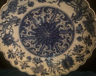 K'ang Hsi (1662-1722) scalloped blue white bowl, 9"d, Henry Moog Atlanta, $900