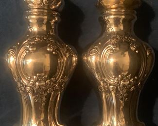Pair of Gotham sterling salt and pepper, 5"h, $150