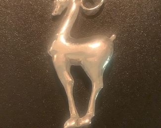 Vintage Taxco Mexican sterling antelope brooch, 3 1/4", $40