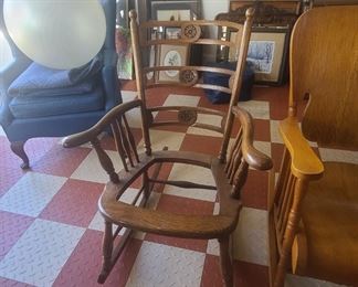 antique rocker available for presale (needs cushion