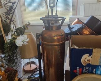 lamp made from antique fire extinguisher