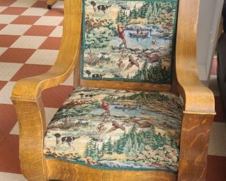 upholstered antique rocker