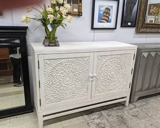 Carved Wood Storage Cabinet