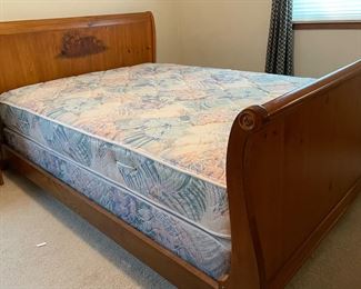 queen size sleigh bed with mattress and box spring
