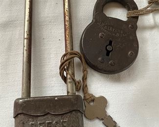 old padlocks, assortment of antique keys