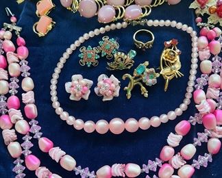 nice selection of vintage costume jewelry 