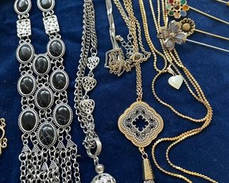 nice selection of vintage costume jewelry 