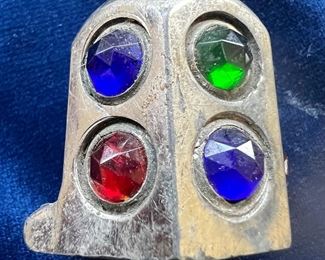 antique car jeweled dash light cover