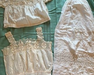 Crochet tops, antique. 