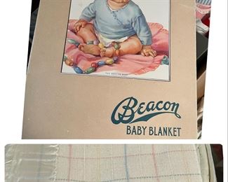 pretty vintage baby blanket with box
