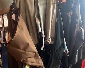 nice assortment of Cabela wader pants and several wader pants with boots