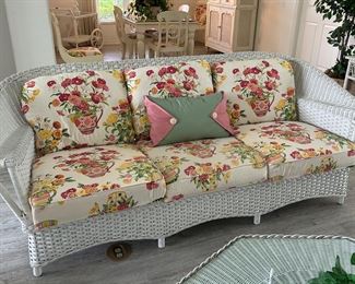 Large Wicker Sofa with loose cushions
