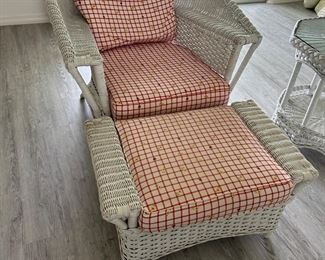 Matching wicker chair & ottoman
