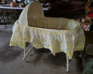 Vintage wicker bassinet