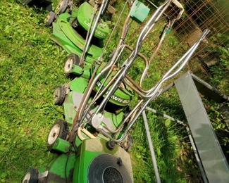 Group of lawn mowers for parts