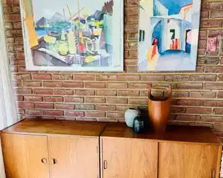 Mid Century Hg Furniture Made in Denmark Two piece credenza/buffet.  
