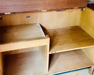 Left side - "Bar cart" open top, open doors