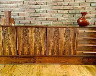 Vintage rosewood sideboard/credenza.  One piece.  Made in Denmark.