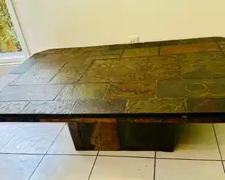 Paul King Style Brutalist Slate Coffee Table