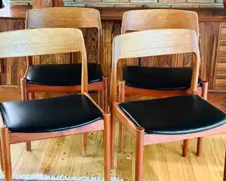 Set of SIX (6)  Danish Modern teak dining chairs