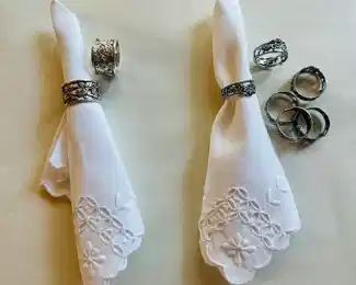 Continental silver miniature napkin rings...perfect for your next tea party.