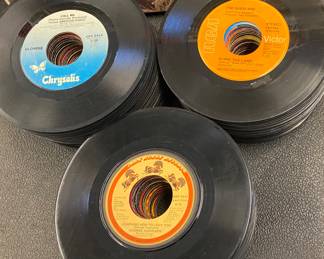 Hundreds of 45 records 7” for just 50 cents each!…George Harrison, Blondie, The Guess Who, etc. 