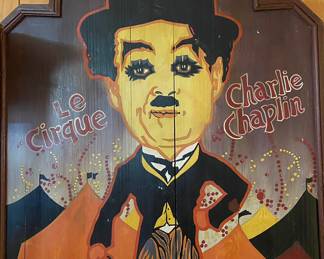 Wooden Wood Charlie Chaplin Sign Wall Art “Le Cirque” 