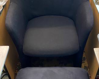 Black Accent Chair - Microfiber Ottoman 