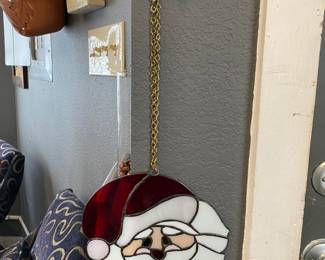 Stained glass hanging Santa Claus 
