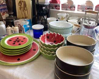 Watermelon Dishes • Beer Steins • Decanter in box 